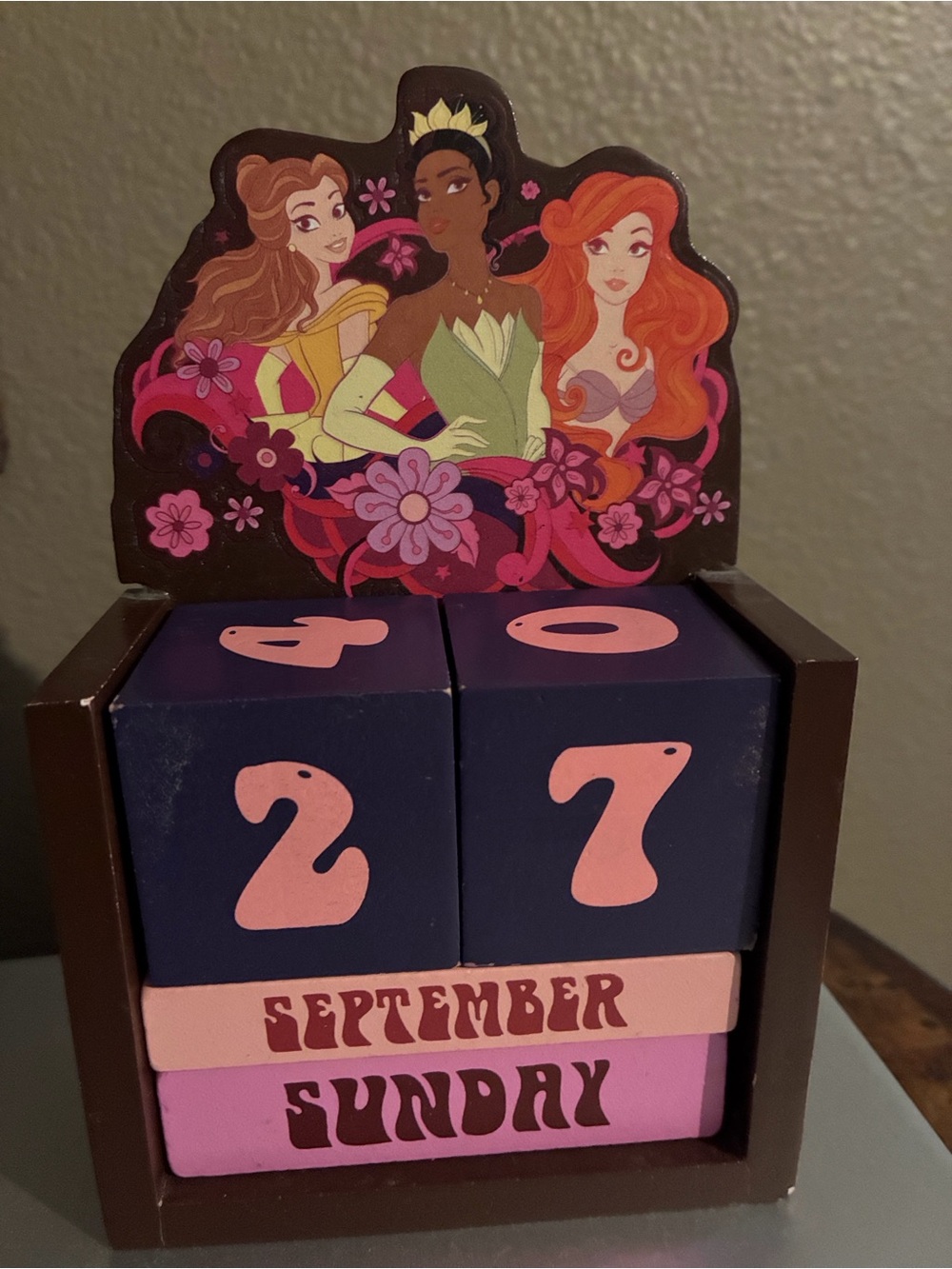 Disney Princess Wooden Block Perpetual Calendar -